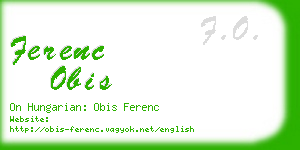 ferenc obis business card